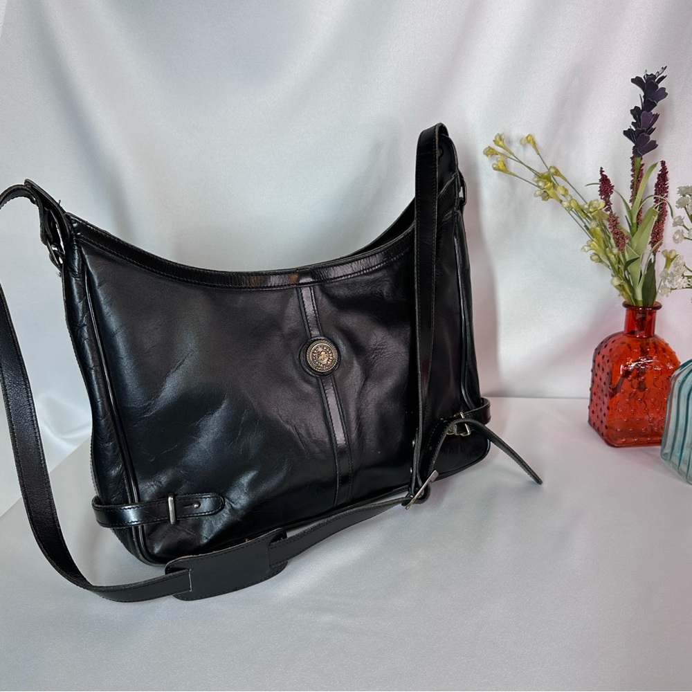 John Romain 60s Vintage Black Leather Handbag From Estate Old Money Quiet Luxury
